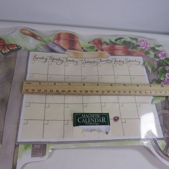 Spring Floral Gardening Wheelbarrow BLANK Calendar Magnetic/hangs/tear off pgs - Picture 2 of 7